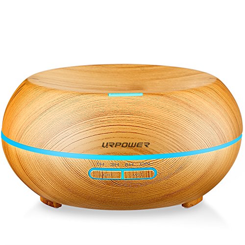 URPOWER Essential Oil Diffuser 230ml Aromatherapy Essential Oil Diffuser Humidifier, 7 Color LED Lights and Waterless Auto Shut-off-Wood Grain for Home Yoga