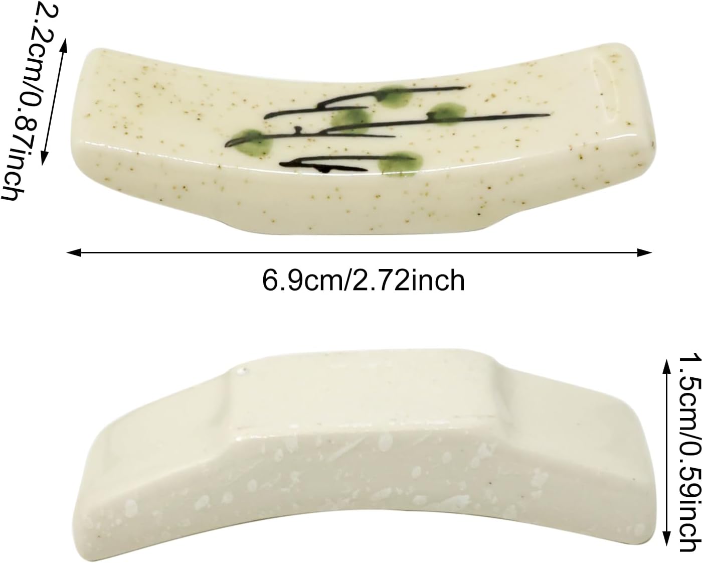 Honbay 5PCS Fashion Ceramic Chopsticks Holder Japanese Style Antique Chopstick Rest Rack Stand Tableware for Chopsticks Forks Spoons Knives Paint Brushes
