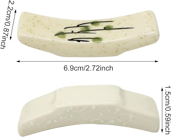 Honbay 5PCS Fashion Ceramic Chopsticks Holder Japanese Style Antique Chopstick Rest Rack Stand Tableware for Chopsticks Forks Spoons Knives Paint Brushes