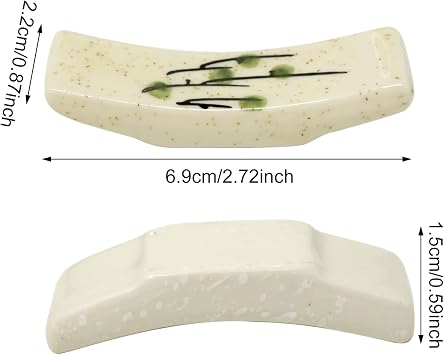Honbay 5PCS Fashion Ceramic Chopsticks Holder Japanese Style Antique Chopstick Rest Rack Stand Tableware for Chopsticks Forks Spoons Knives Paint Brushes