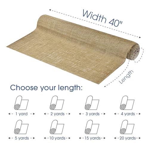 Premium 40-Inch Natural Jute Burlap Fabric - 1 Yard for DIY Weddings, Home Decor, Garden Projects, and Table Settings 3 Premium 40-Inch Natural Jute Burlap Fabric - 1 Yard for DIY Weddings, Home Decor, Garden Projects, and Table Settings - Image 2