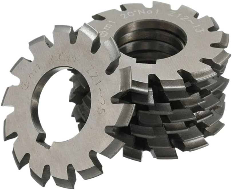 AYLFGSMG HSS Gear Milling Cutter M0.5 M1 M2 M3 M4 M5 M6 PA20 Modulus Degrees Disc Spur Gear Milling Cutter Straight Tooth Disc Bevel Gear(M3.0 (No1-No8) 8pcs)
