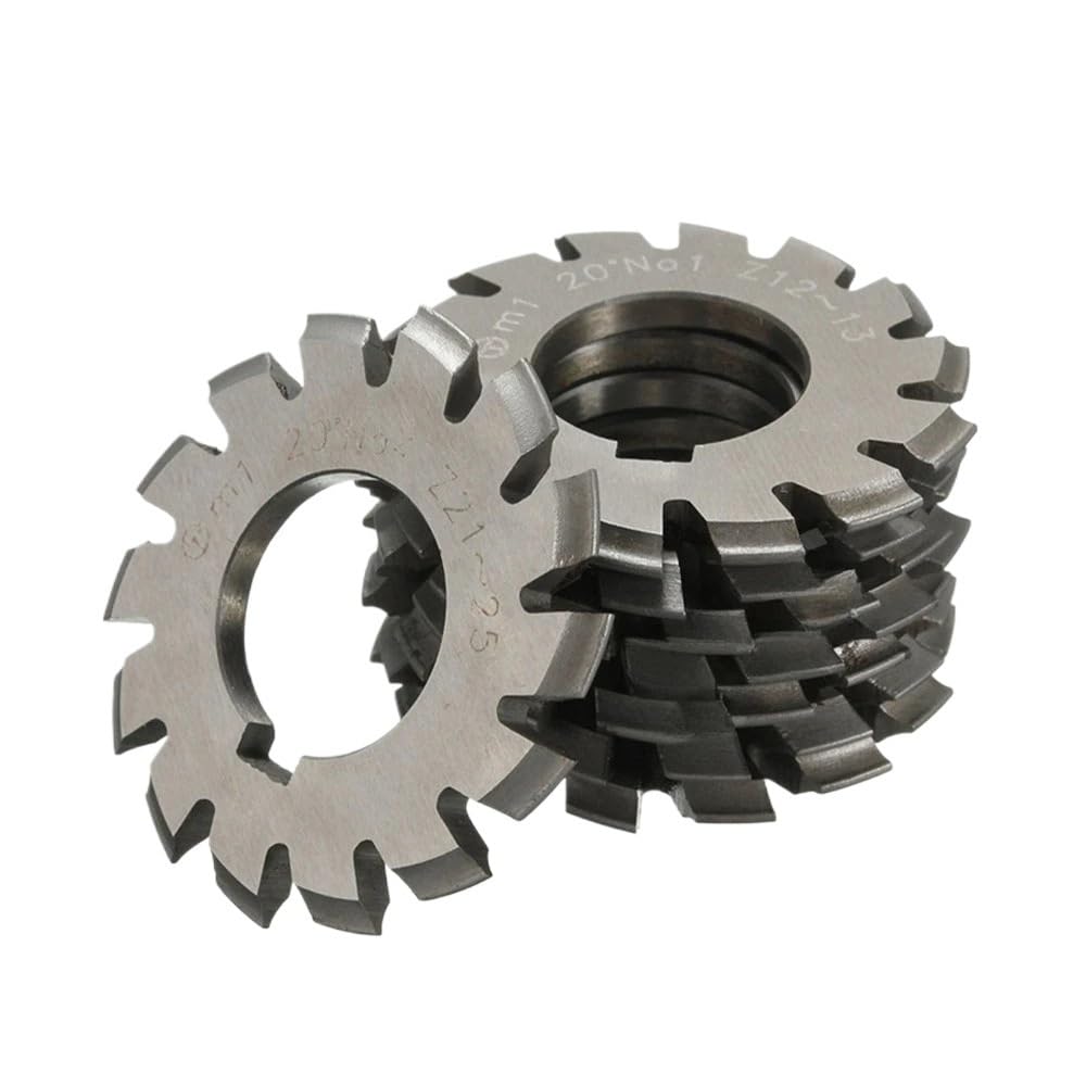 HSS Zahnradfräser M0.5 M1 M2 M3 M4 M5 M6 PA20 Modul Grad Scheibe Stirnradfräser Gerade Zahn Scheibe Kegelrad(M6.0 (No1-No8) 8pcs)