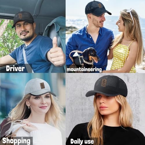 Image of stablerice 4 /6 Pieces Men's Mesh Flat Cap Breathable Summer Newsboy Hat for Men Ivy Cap Cabbie Flat Cap Boinas para Hombre