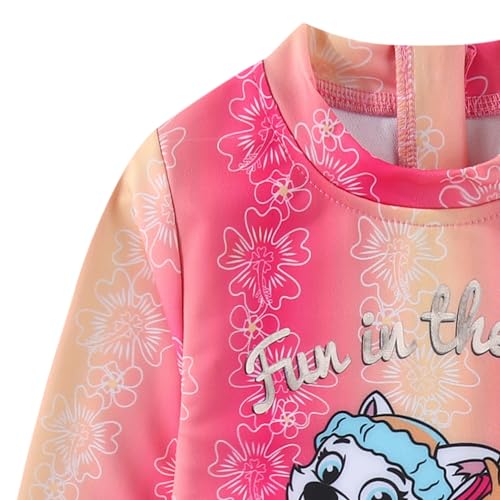 Paw Patrol Nickelodeon Girls UPF 50+ One Piece Long Sleeve Rash Guard Bathing Suit for Toddler and Big Kids2