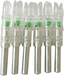 Jiexi Hwyp Automatically Lighted Led Nocks for Inner Diameter 6.3 mm Compound Bow Arrows GT Size Pack of 6 (green)