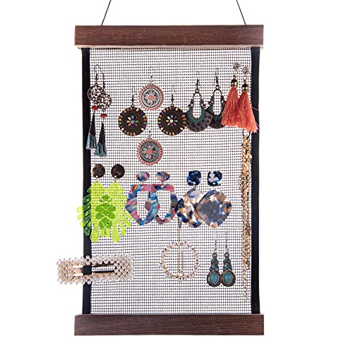 FEQO Earring Holder Wall Mounted Earring Wall Organizer Earring Holder Wall Hanging Earring Organizer Wall Jewelry Organizer with 20 Pieces S Shape Black Hooks (12 x 7.2 inch) FEQO Earring Holder Wall Mounted Earring Wall Organizer Earring Holder Wall Hanging Earring Organizer Wall Jewelry Organizer with 20 Pieces S Shape Black Hooks (12 x 7.2 inch)