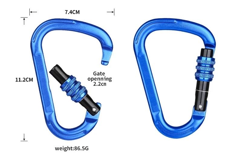 Mosquetón for Exteriores de 25 kN con Conector de Seguridad y Cierre con Resorte.(Screw-5pcs)