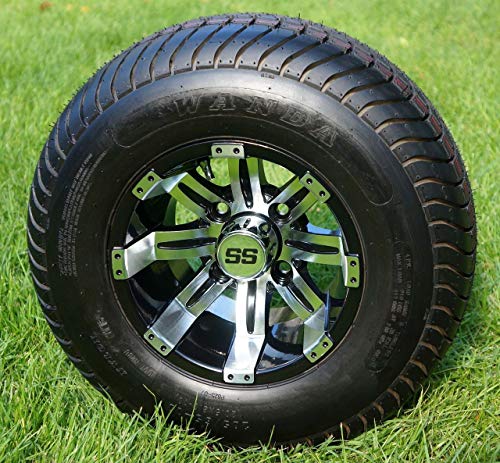 10" Tempest Machined/Black Wheels and 205/65-10 Comfortride DOT Tires - Set of 4