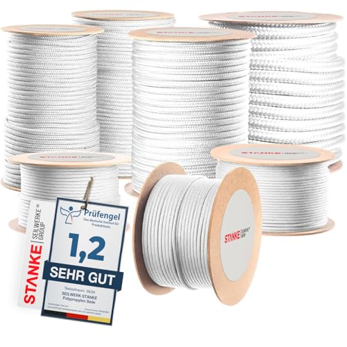 Fibre 100% polipropilene: fibra sintetica ad alta resistenza (PP multifilamento, allungamento: 10-15%) - treccia: 12 o 24 volte (secondo disponibilità) - altissima resistenza ai raggi UV (100 kLy) - colore: bianco