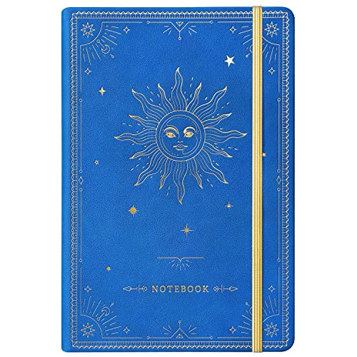 Cahier ligné 144 pages A5 avec couverture rigide et papier épais bleu