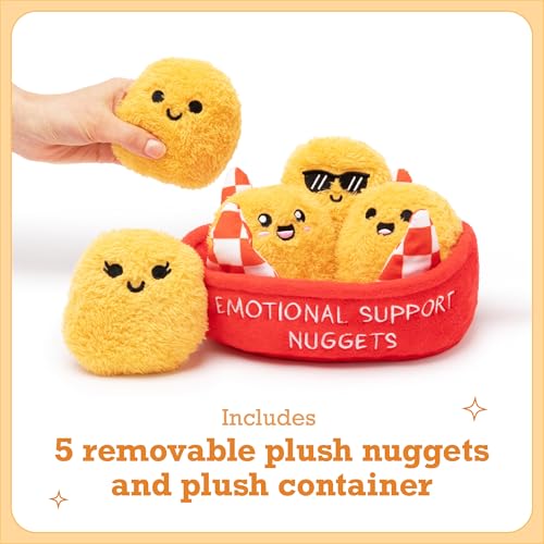 emotional support chicken nuggets by relatable cuddly plush collectibles and squishy toys cozy fall gifts and fun trick or treat toys includes 5 plushies with carrying basket