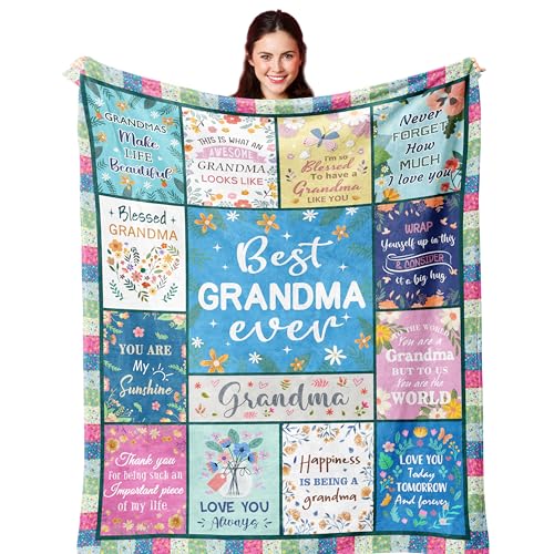 Nicetous Gifts for Grandma Birthday Gifts for Grandma Grandmother Presents for Christmas/Birthday Grandmother Blankets from Grandchildren/Granddaughter/Grandson Soft Throw Blanket