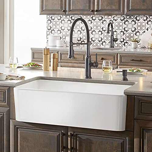 Cerana 33 In. Apron Single Bowl Farmhouse Sink, White #TOP3