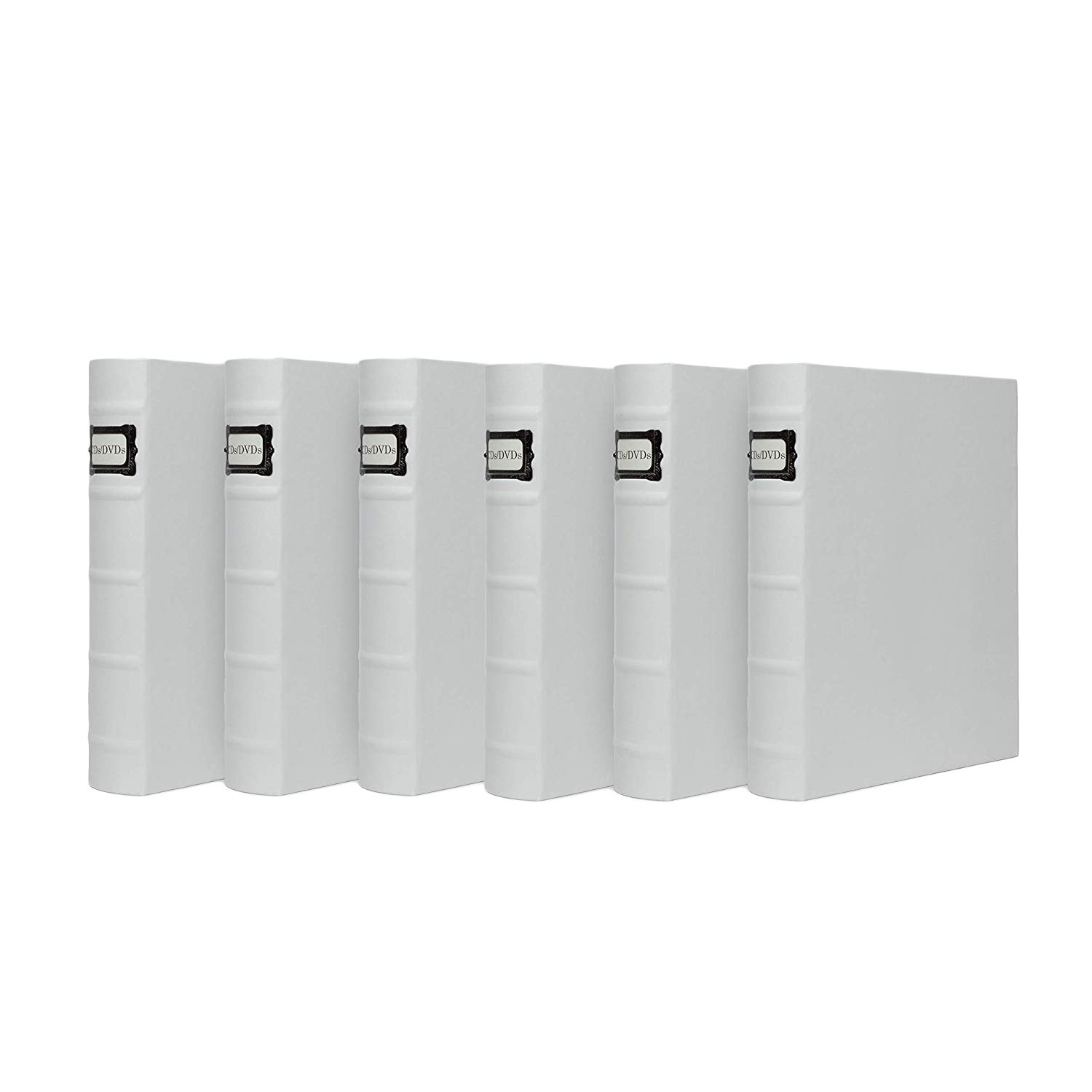 DVD Storage Binder, Modern Set - Stores DVD Cover Art - Acid-Free Sheets - 6-Pack, Stores up to 288 DVDs, CDs, or Blu-Rays Media, White