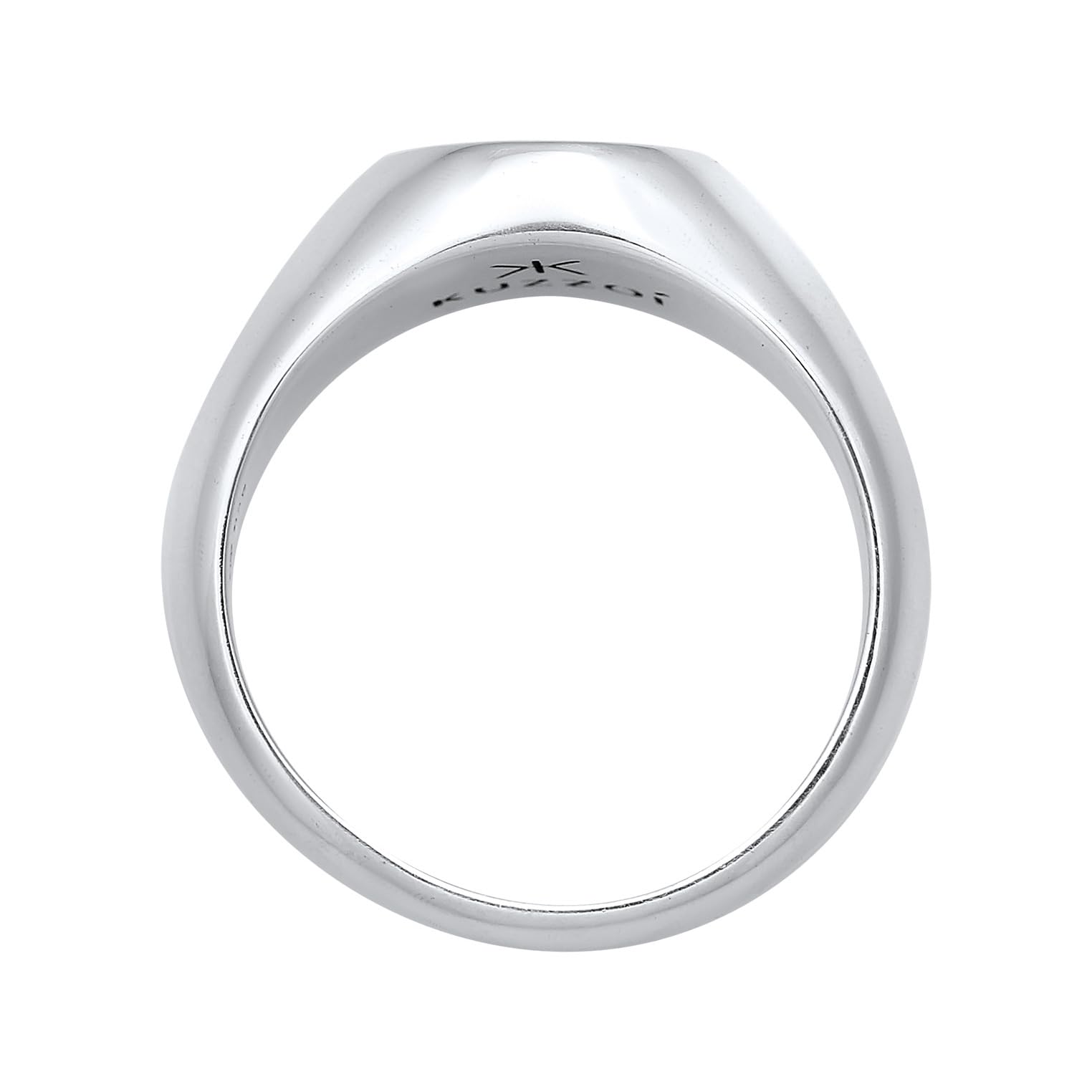 Kuzzoi Siegelring Herrenring 11 mm Smile aus massiven 925 Silber Emoji Ring