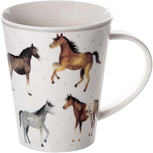 Miniatura 7 de SPOTTED DOG GIFT COMPANY Juego de 4 tazas de café de caballo, tazas de cerámica de porcelana de 12 onzas, regalos para amantes de los caballos para