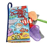 Zocita Baby Soft Animal Tails Activity Cloth Book with Crinkle Fabric, Ocean Tails