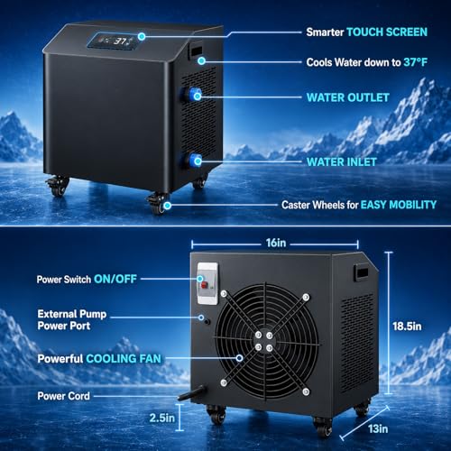 Cold Plunge Chiller, 1 HP Ice Bath Water Chiller