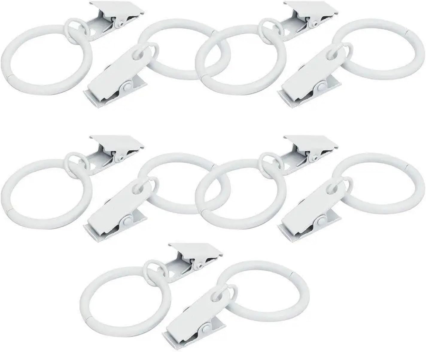 Curtain rings, Curtain Rings with Clips 100pcs Heavy Duty Metal Drapery Rings for Window Blinds Removable Decor Bathroom Bedroom