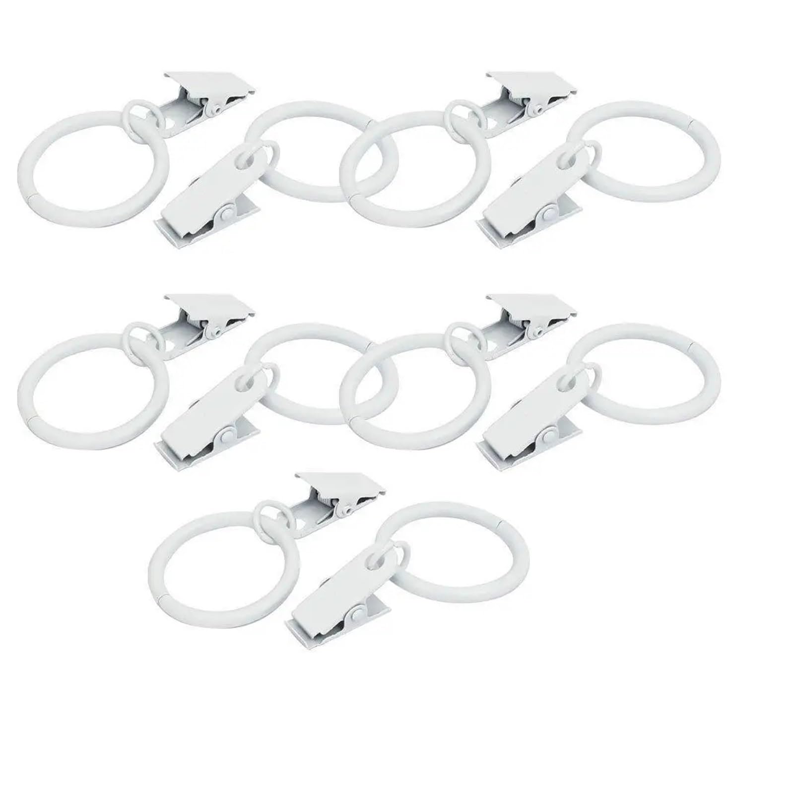 Vorhangringe, Vorhangringe mit Clips, 100 Stück, robuste Metall-Vorhangringe for Jalousien, abnehmbare Dekoration, Badezimmer, Schlafzimmer
