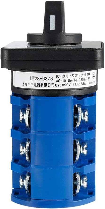Free Shipping Over $50 VictorsHome Changeover Switch LW28-63 3 Positions 12 Terminals Universal Rotary Cam Selector Latching Switches 690V 63A One-Day Sale: Up to 60% Off VictorsHome Changeover Switch LW28-63 3 Positions 12 Terminals Universal Rotary Cam Selector Latching Switches 690V 63A