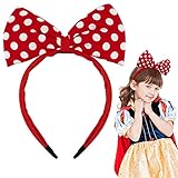 BAHABY Red Polka Dot Headband Hair Band Bow Headbands for Women and Girls Costumes for Girls Valenti