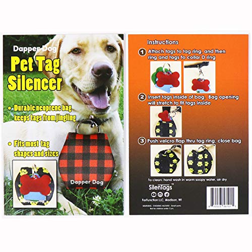 Image of Dapper Dog - Dog Tag Silencer with Tag Ring (Red Checkered)