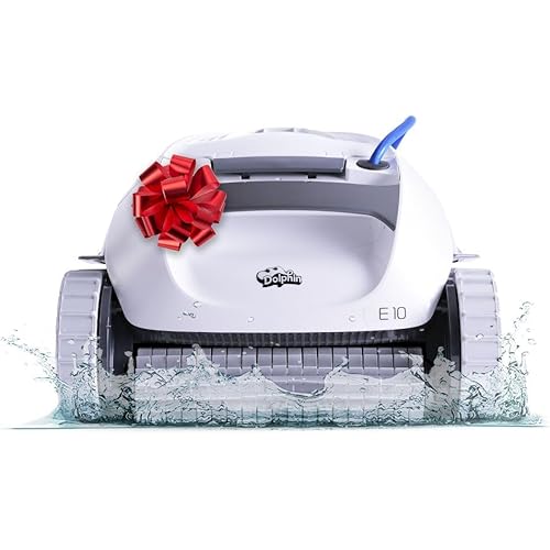 Dolphin (2025 Model) E10 Automatic Robotic Pool Vacuum Cleaner, Active Scrubber Brush, Top Load Filters Access, Ideal for Above-Ground Pools up to 30 FT in Length