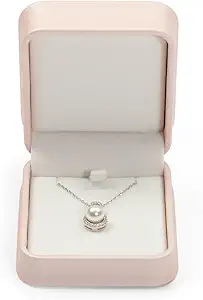 Pink Leather Necklace Jewelry Box - Elegant Gift Case for Necklaces, Pendants & Earrings