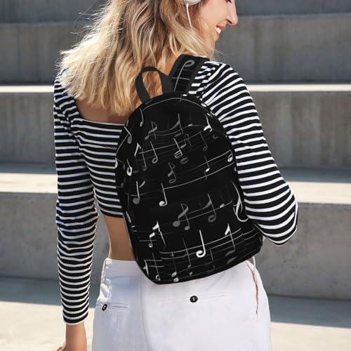 Mochilas de viaje con estampado de notas musicales ergonómica y ligera 7