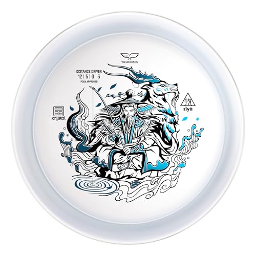 Yikun Disc Golf Ultra-Overstable Distance Driver|Elite Wind Resistance & Torque Control|Powerful Hyzer Fade for Forehand/Backhand|Skip-Enhanced Approach Shots|PDGA Approved 170-175g Crystal Line