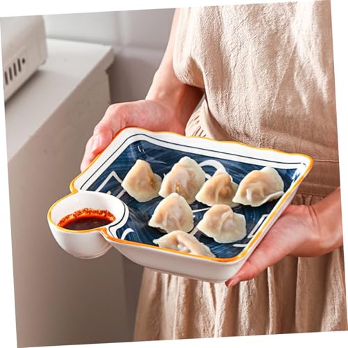 Juego 4 platos de sushi cerámicos diseño cuadrado miniatura 4
