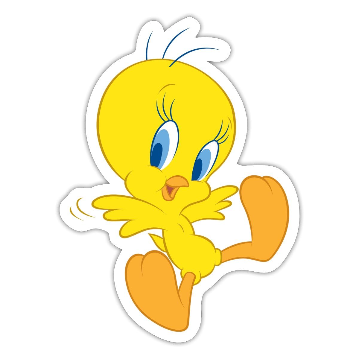 Spreadshirt Looney Tunes Tweety Bird Flying Sticker Size S (10 x 10 cm), 10 x 10 cm, White Matte