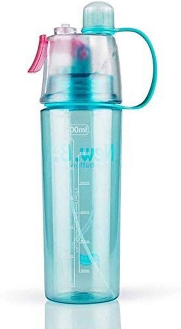 2-in-1 Water Mist Spray Bottle with Straw – 600ML Sports Sipper for Gym, Cycling & Outdoor | Drink & Mist Function, BPA-Free, Leakproof & Dishwasher Safe