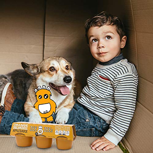 Zee Zees Orange Dreamsicle Applesauce Cups, All Natural, No Sugar Added, 4 oz Cups, 24 pack