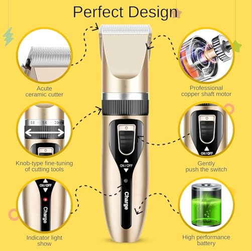 Image of BELARO Pets,Dog,Cat Trimmer /Machine /for Labrador, Shih Tzu, German Shepherd, and Golden Retriever, Rechargeable /Cordless /Battery Powered /Pets Hair Cutting Grooming Clipper Kit For Dogs