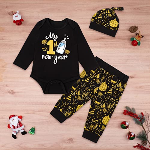 My First 1st New Year Outfit Baby Boy 3PCS Long Sleeve Pant Set3