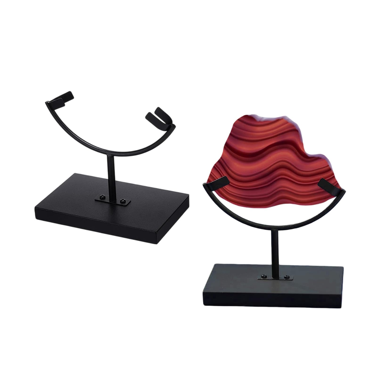 Mineral Specimens - Soporte de metal con base para ágatas, fósiles, piedras preciosas, cristales, soporte de cristal