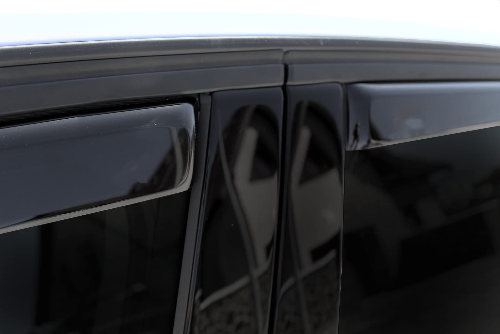J&J AUTOMOTIVE GD Déflecteurs d'air et de Vent pour Audi A3 8V Sportback 5P. Berline 2012-2020, 4pcs, Teintés, Avant et Arrière, Aérodynamique