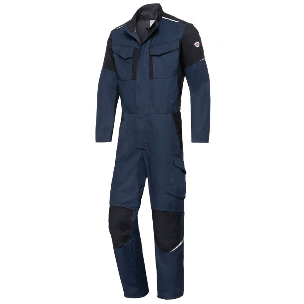 BP 2409-581-1432-34/37L Overall Stand-Up Collar, Concealed Zip and Press Stud Strap, 35% Aramid/30% Modacrylic/25% Cotton/9% Polyamide/1% Other Fibres, Night Blue/Black, 34/37L Size