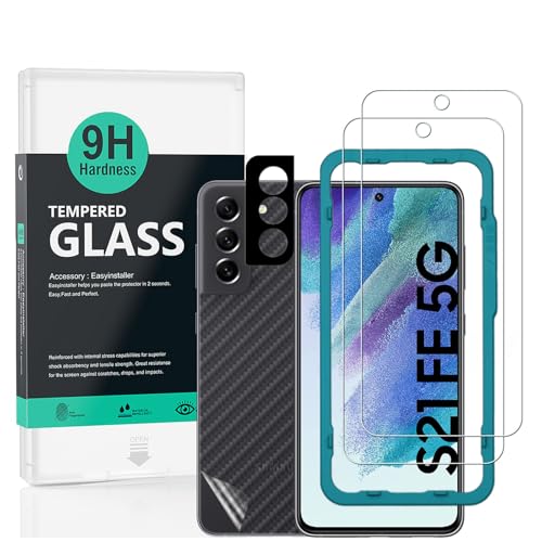 Image of Ibywind 2 Pack Screen Protector For Samsung S21 FE,9H Hardness Tempered Glass[Military-Grade Protection],With 1Pc Camera Lens Protector [Anti-Scratch][Anti-Shatter]