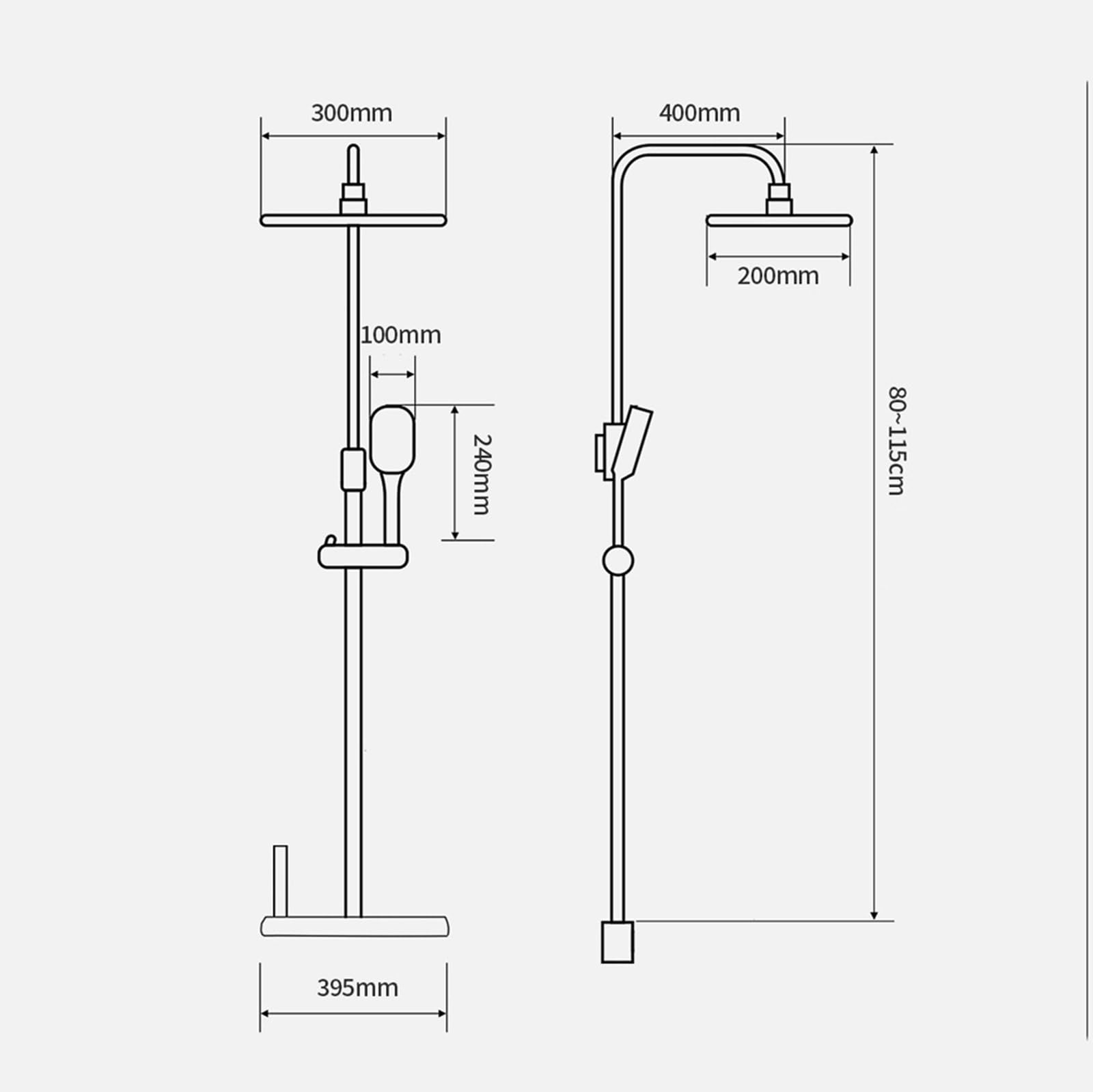 Columna de Ducha Exterior para Pared 4 Funciones Blanco