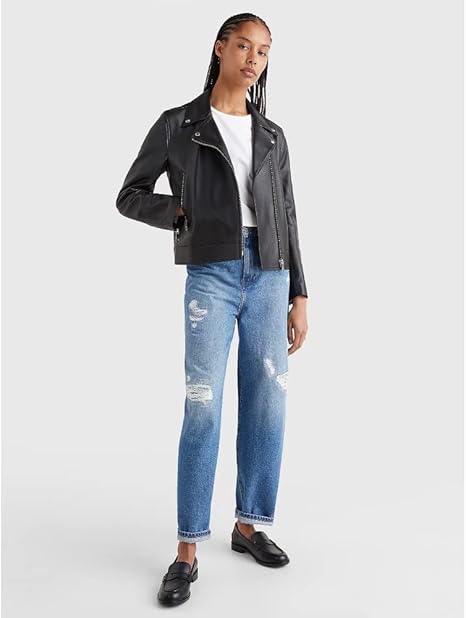 Tommy hilfiger leather jacket women's Clearance