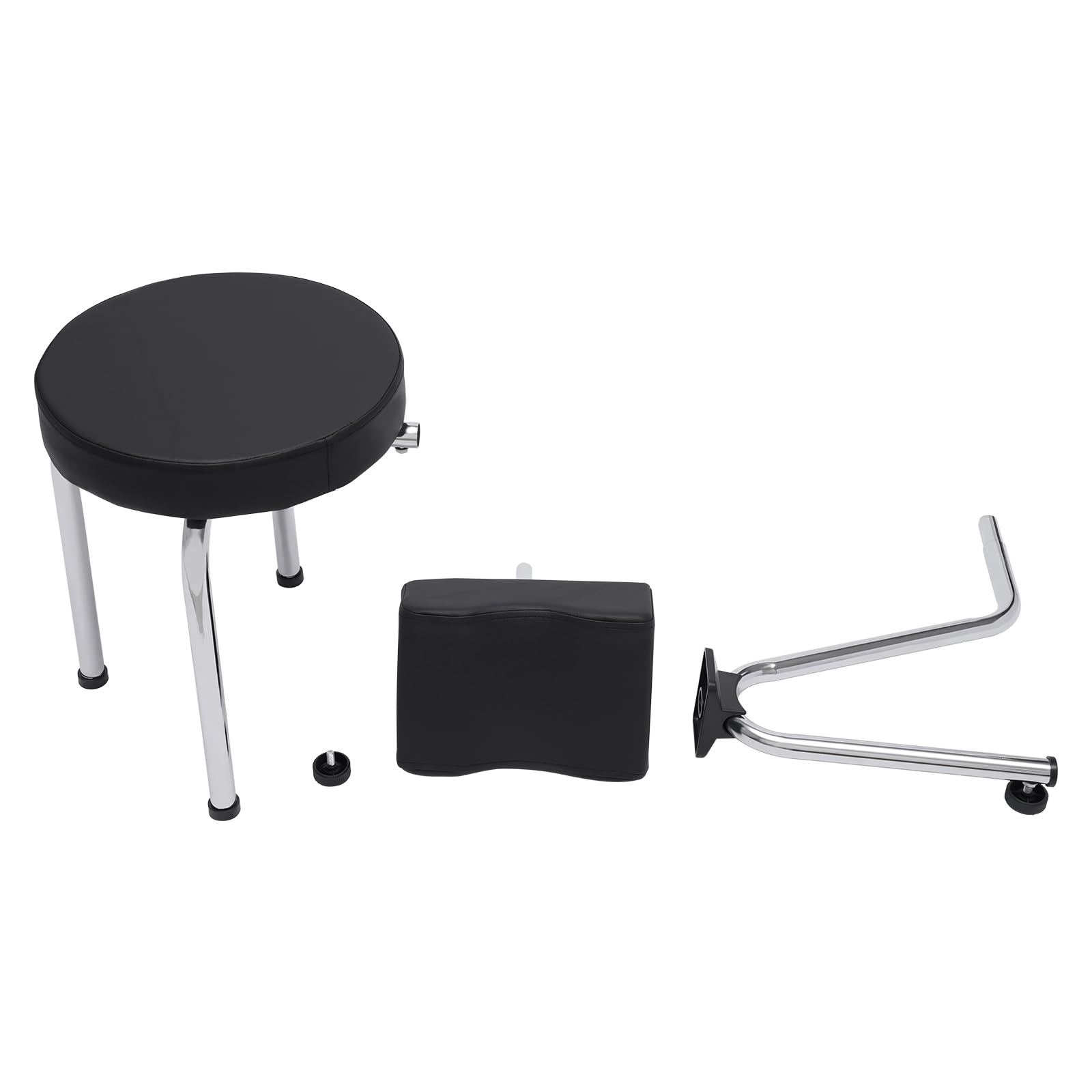 Sgabello per pedicure, con poggiapiedi, altezza regolabile 10 kg, carico massimo, cuscino comfort in poliuretano e piedi antiscivolo, per salone di manicure pro e uso domestico