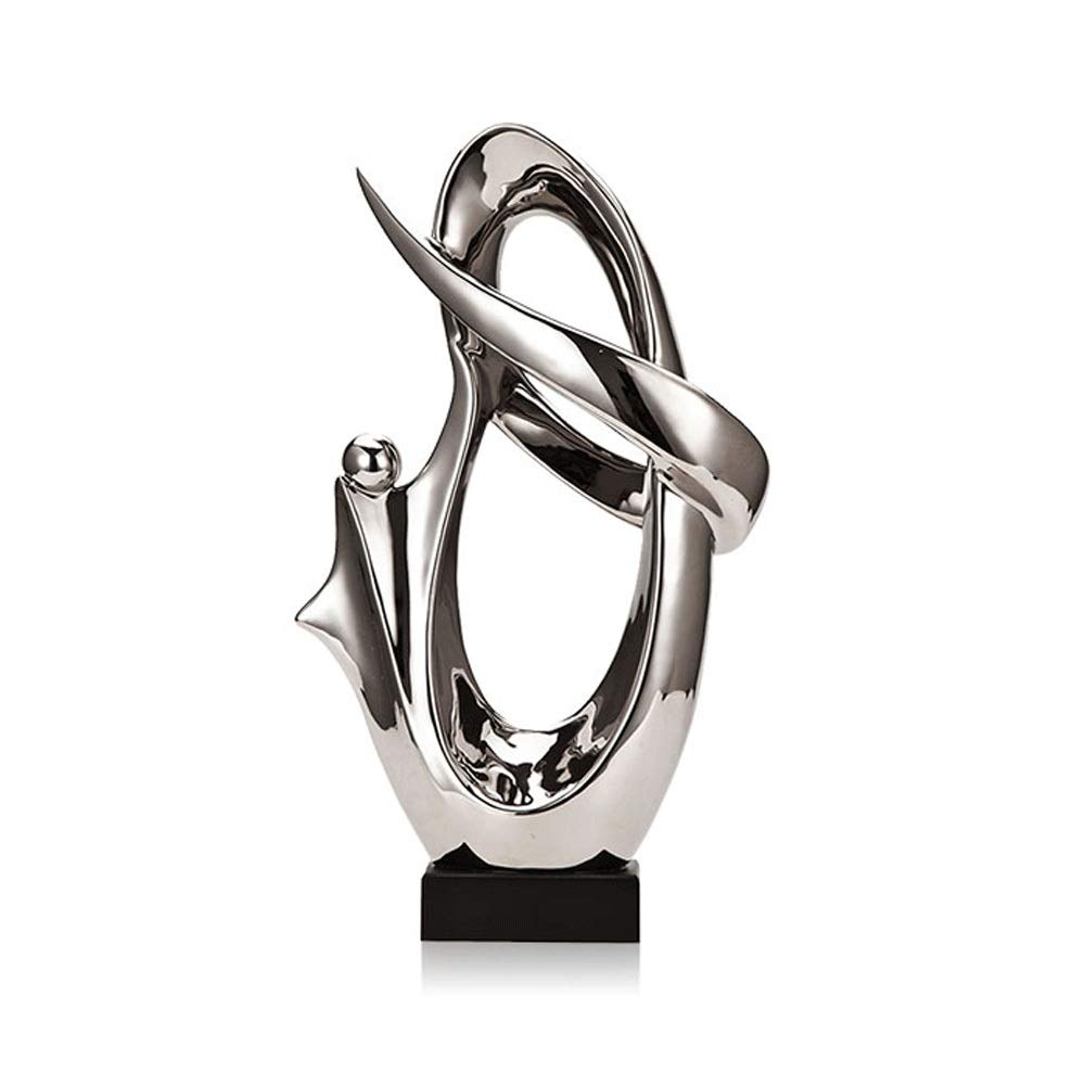 Jjspp Silver Modern Abstract Sculpture Resin Statue Decor Gift Craft Ornament Accessories Furnishing (Color : )