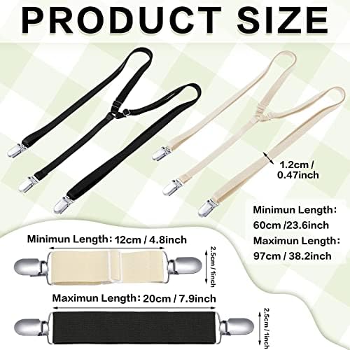 6 Pcs Women's Suspenders for Pants Under Clothes and Maternity