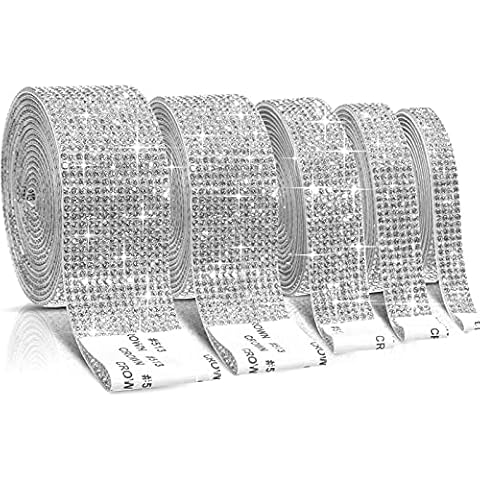 5 Rolls Self Adhesive Rhinestone Ribbons Cover