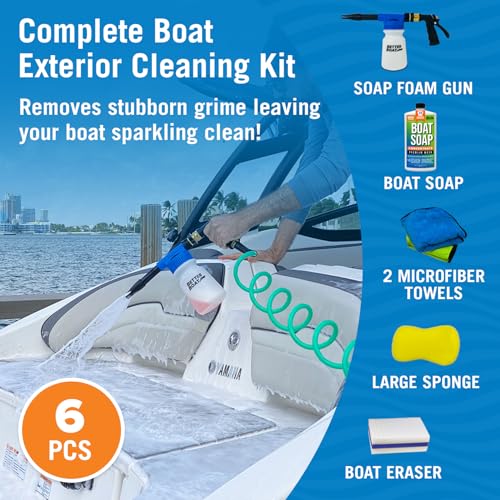 Image of Boat Cleaning Kit, Wash Soap, Foam Gun, Sponge, Microfiber Cloths, Marine