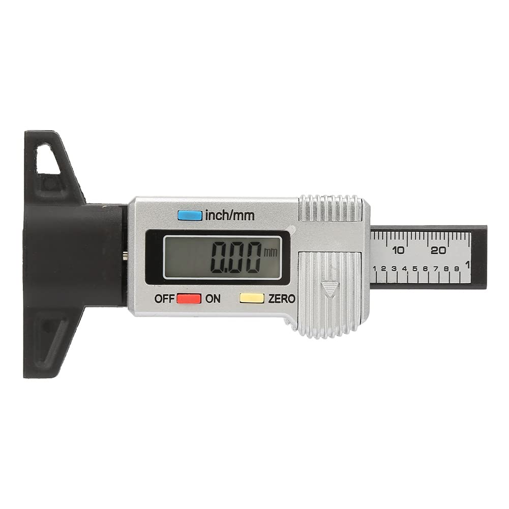Retoo Jauge De Profondeur De Profil De Pneu Numérique 0–25,4 Mm Avec écran LCD Et Convient Pour Un Fonctionnement De 0–40 Degrés Celsius, Jauge De Profondeur De Pneu De Voiture, Camionnette, Camion